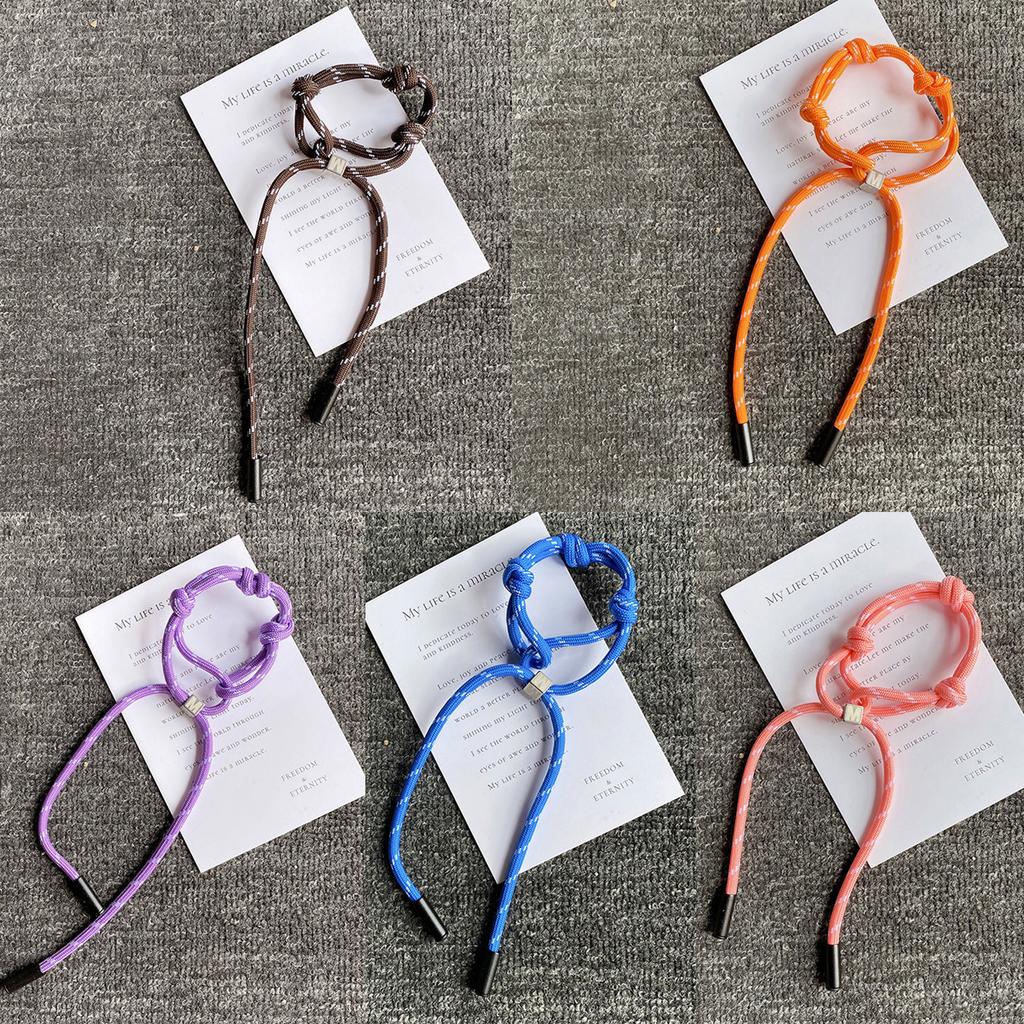 Nylon Braided Rope Bracelet for Couple Adjustable Length Wristchain Fashion Wristband Accessory for Men and Women