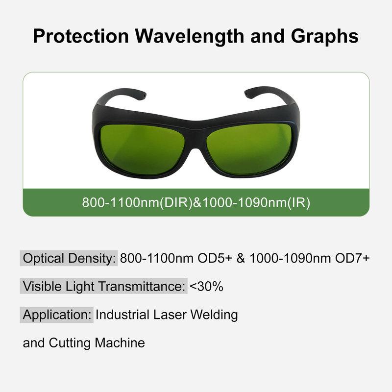 Laser Safety Goggles 800-1100nm,1000-1090nm Protection Goggles OD7+ Professional Eye Protective Glasses