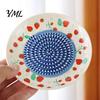Non Slip Kitchen Grater Ceramic Garlic Plate, Fruit Print Ginger Cheese Manual Grinder, Safe Grinding Disc Multi-function Mincer Dish for Onion,
