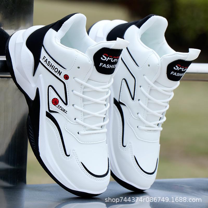 Basketball shoes new leather waterproof sports shoes high top sports casual shoes soft sole running shoes non-slip