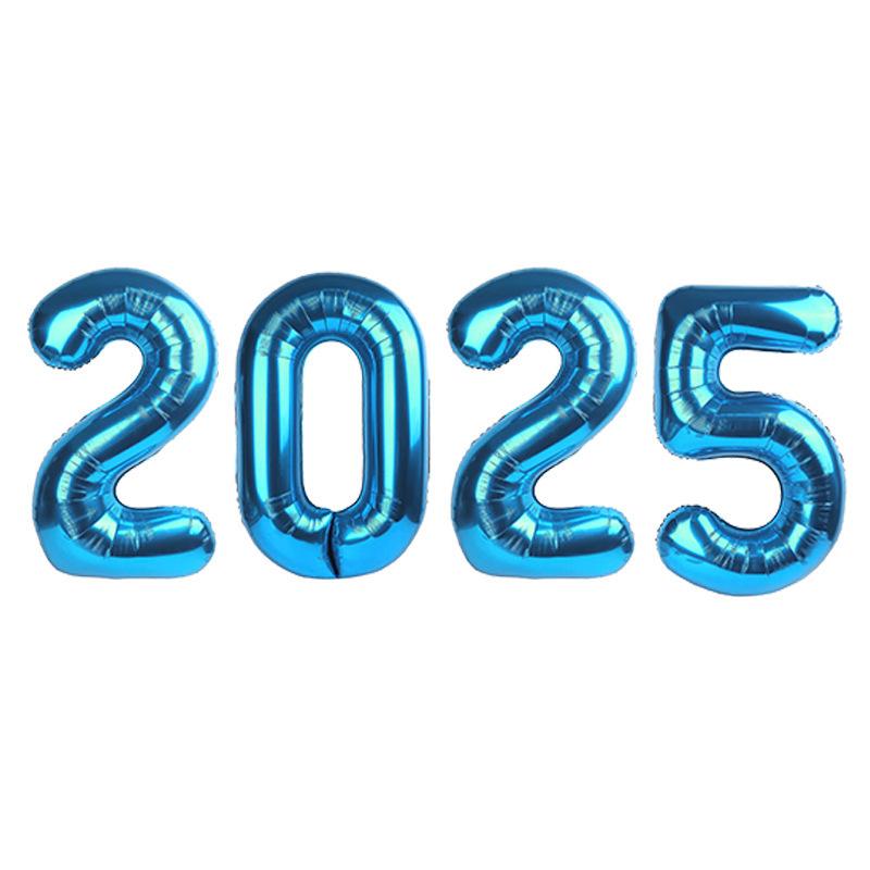 Digital Balloon 2025 Aluminum Film Set New Year'S Decoration Arrangement 16 Inches 32 Inches 40 Inches Digital Combination Independent Packaging