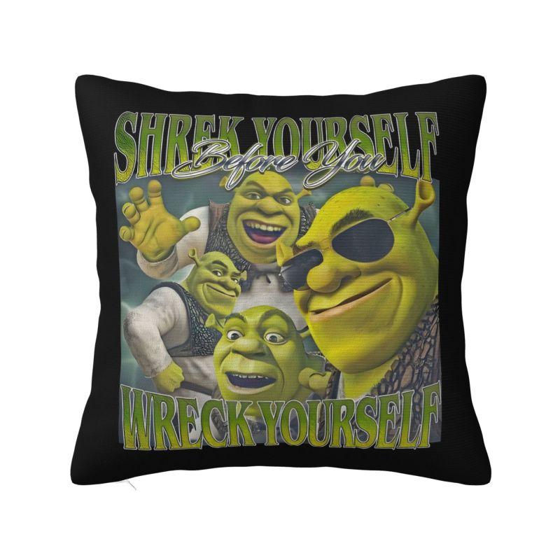 Подушка с принтом Дисней Шрек 45x45 см Американская анимация Мультфильм Велюр Современная Подушка Декор для гостиной 12x12Inch