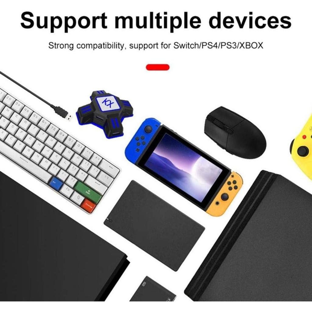 Adaptador Conversor de Teclado e Mouse, Controlador de Gamepad USB FPS Game, Teclado e Mouse Conversor para Nintendo Switch / Xbox One / PS4 / Consoles PS3
