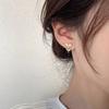 Sweet Pink Color Tulip Flower Stud Earrings for Women Korean Heart Peach Fruit Crystal Earring Jewelry