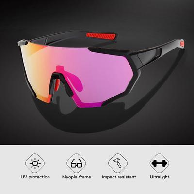 Cycling Glasses with 2 Interchangeable Lenses UV400 Sports Sunglasses MTB Road Bike Glasses for Men