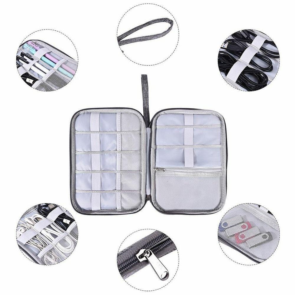 Polyester Cable Organizer Bag Tangle-Free Charger Cable Case Portable USB Organizer  Travel Use