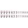 Trendy Nude Cow Print Medium Ballet Nails - Transparent, High-End, Wearable, Simple, Hot-Selling Design