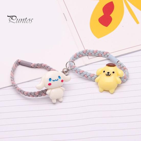 1 Pair Hair Rope Cartoon Doll Pendant Weaving Magnet Suction Hair Ties Best Friend High Elastic Hair Accessories