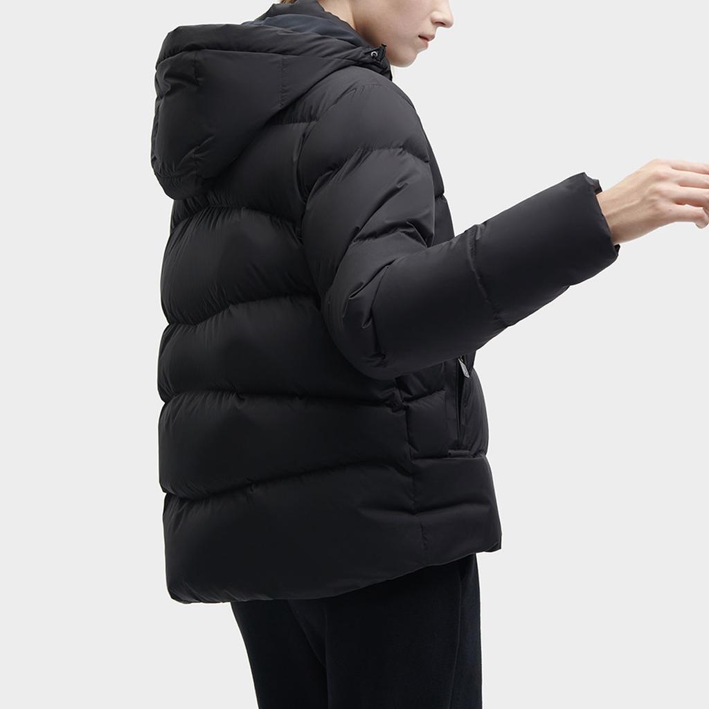 Fila Solid Color Hooded Casual Down Jacket Women Outerwear Black F11W348916FBK