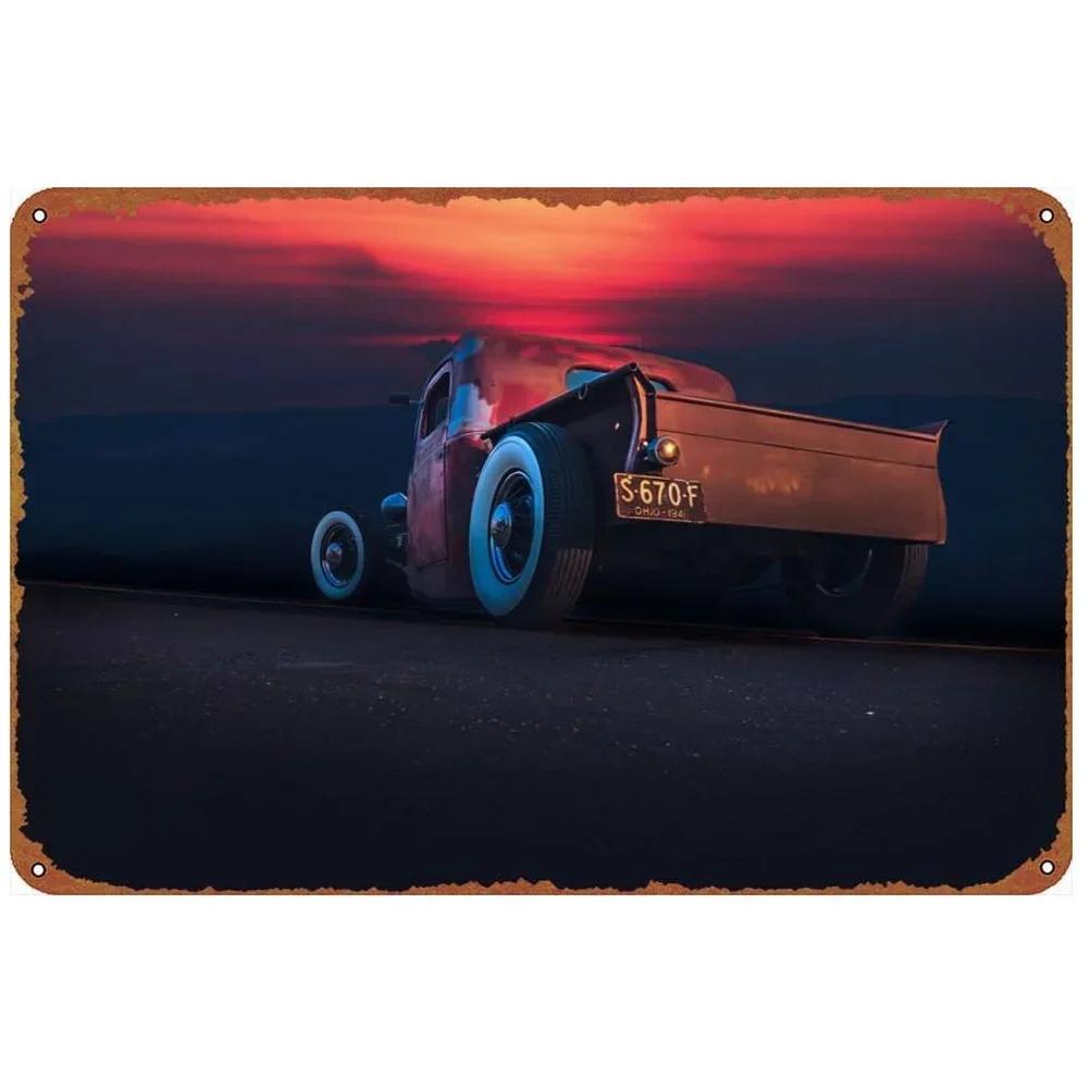Vintage Car Metal Tin Signs Benz Mustang Posters Plate Wall Decor for Garage Bars Man Cave Cafe Clubs Retro Posters Plaque