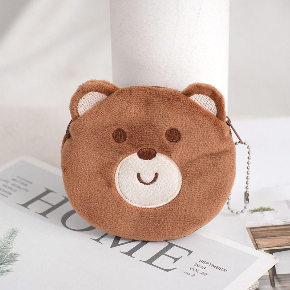 Chicken Panda Plush Coin Purse Bear Cartoon Storage Bag Portable Plush Earphone Bag  Ladies