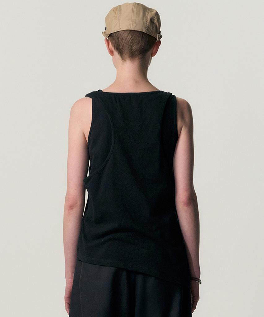 Kimjisu Pinched Layer Tank Top_Black