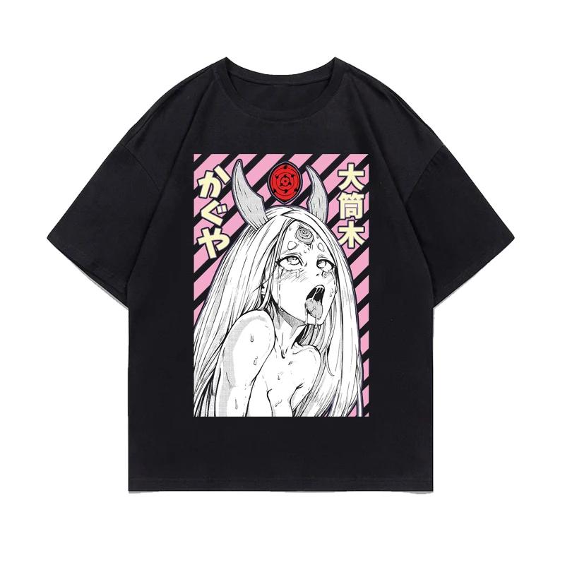 

Японский мультфильм аниме отаку хентай сэмпай графический принт футболка модная Harajuku Повседневная с коротким рукавом плюс размер футболка женская M
