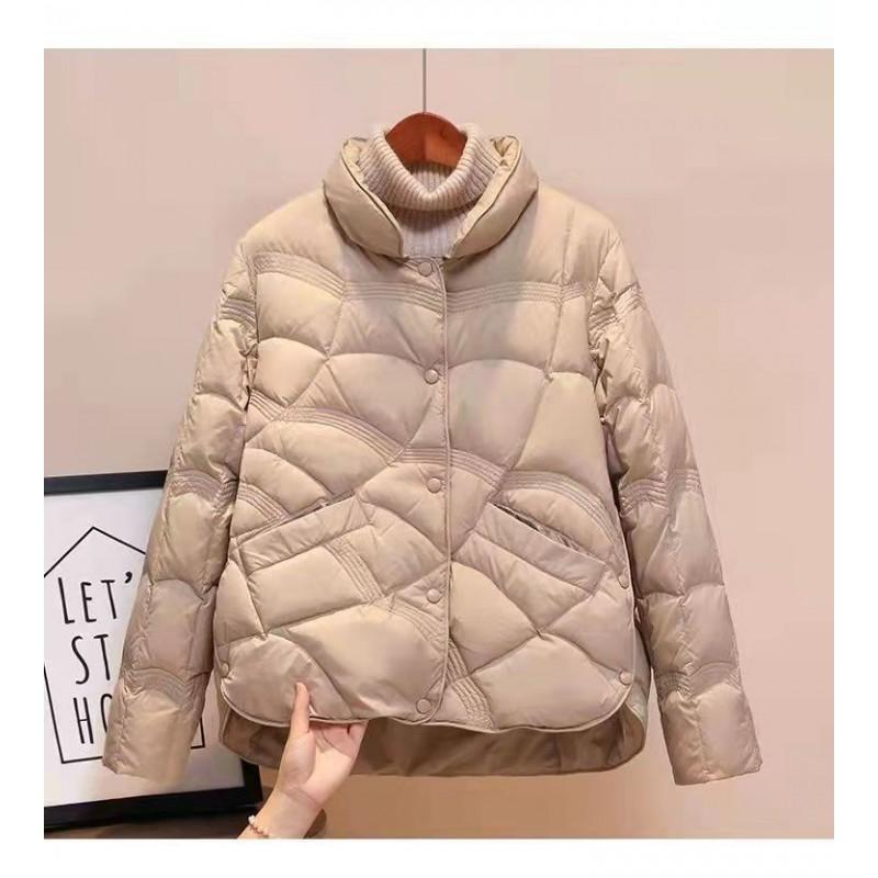 Womens Lightweight Short Down Jacket Winter White Duck Puffer Coat Slim Fit Casual Chic Outerwear
