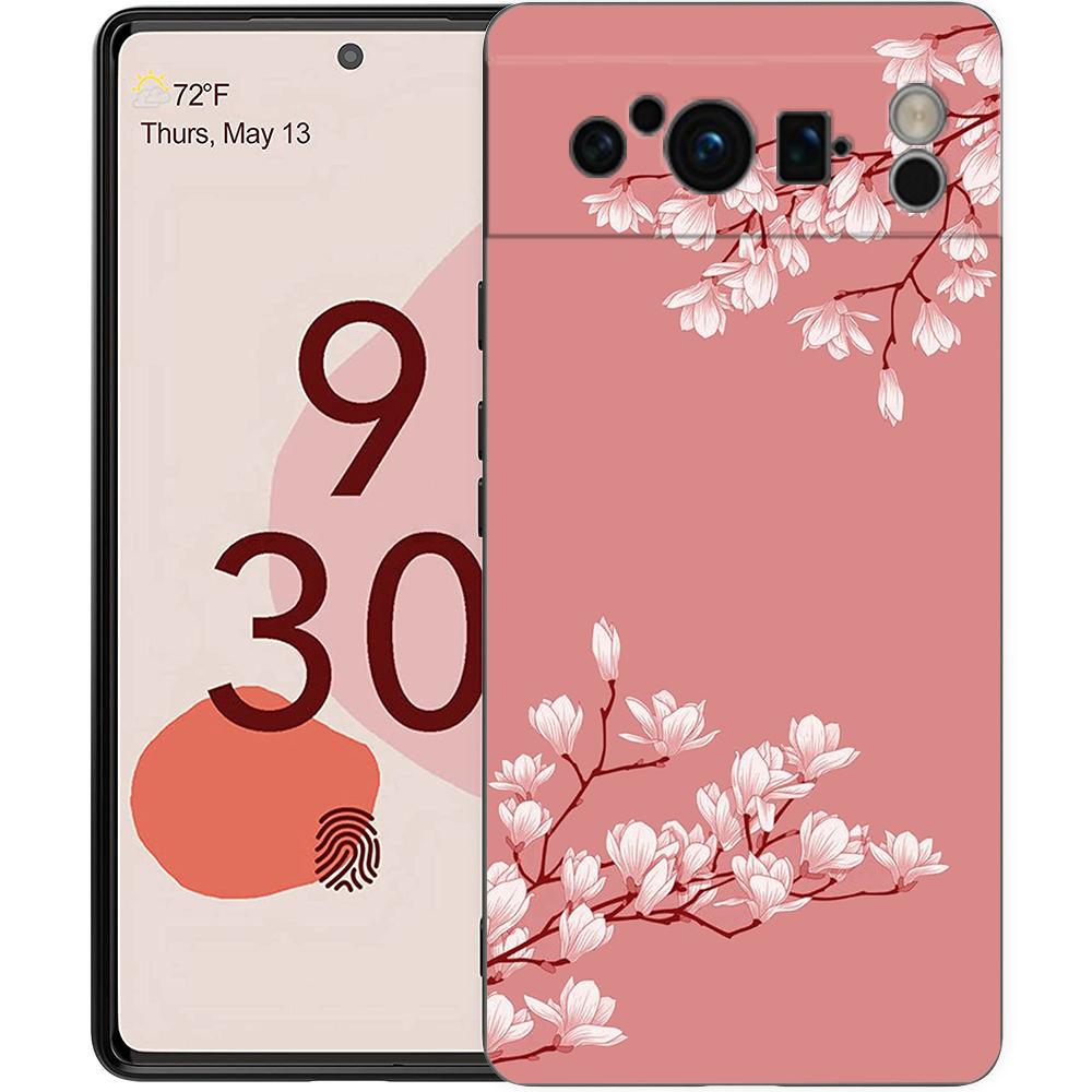 

Чехол для телефона Google Pixel 8 7 6 Pro 8A 7A 6A, ТПУ-оболочка, Мягкий силикон, Ударопрочный, Черный, С изображением цветущего вишневого дерева Pixel 6A