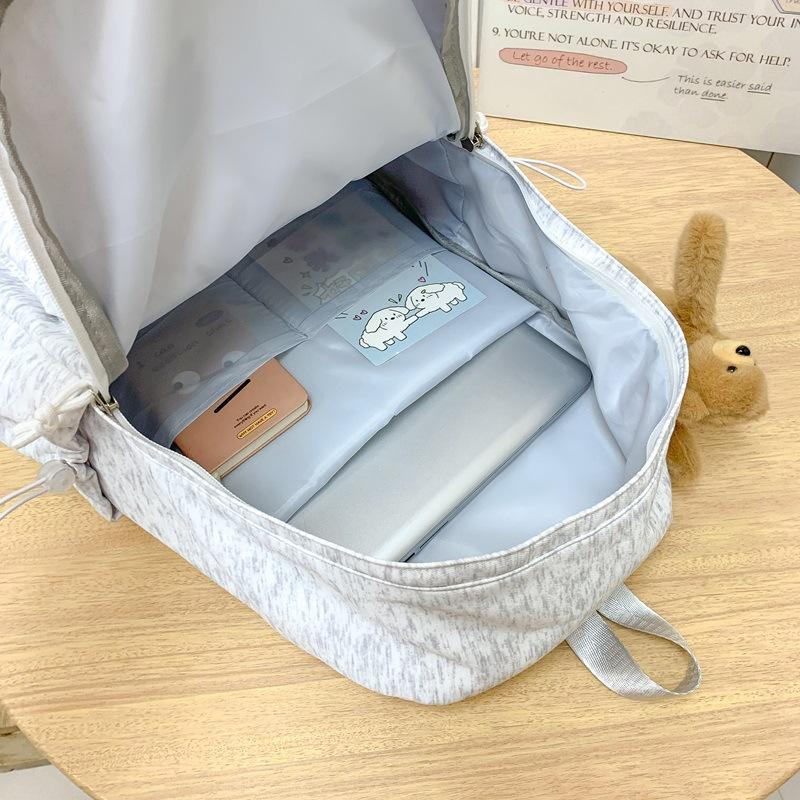 School bag Korean style gentle style with a fufu little bear double shoulder bag, student party campus style, high-appearance practical backpack