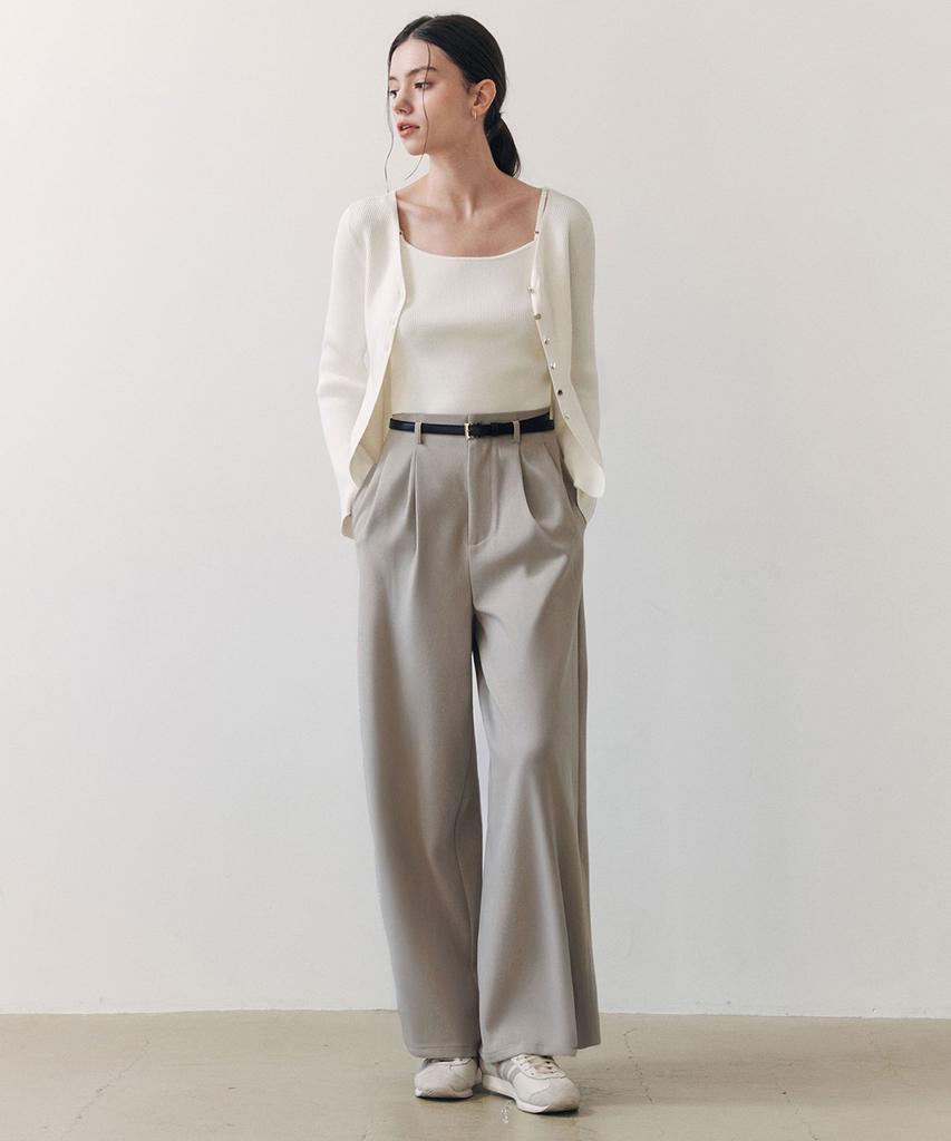 ZEROSTREET [2 Colors] Porcelain Pintuck Slacks