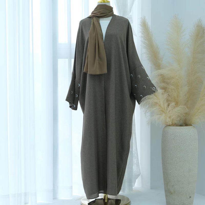 New Arrival Middle East Dubai Embroider Elegance Cardigan Robe Dress Embroidered Cardigan Dress