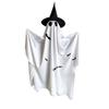 Outdoor Halloween Yard Decoration Ghost Figure with Witch Hat and Bat Designs Festive Hanging Prop for Seasonal Holiday Display