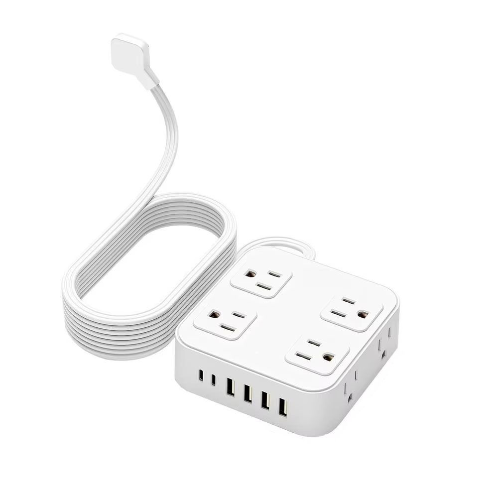 Extender with Cable USB Ports Plug Strip Flat Plug USB Charging Strip  Laptop