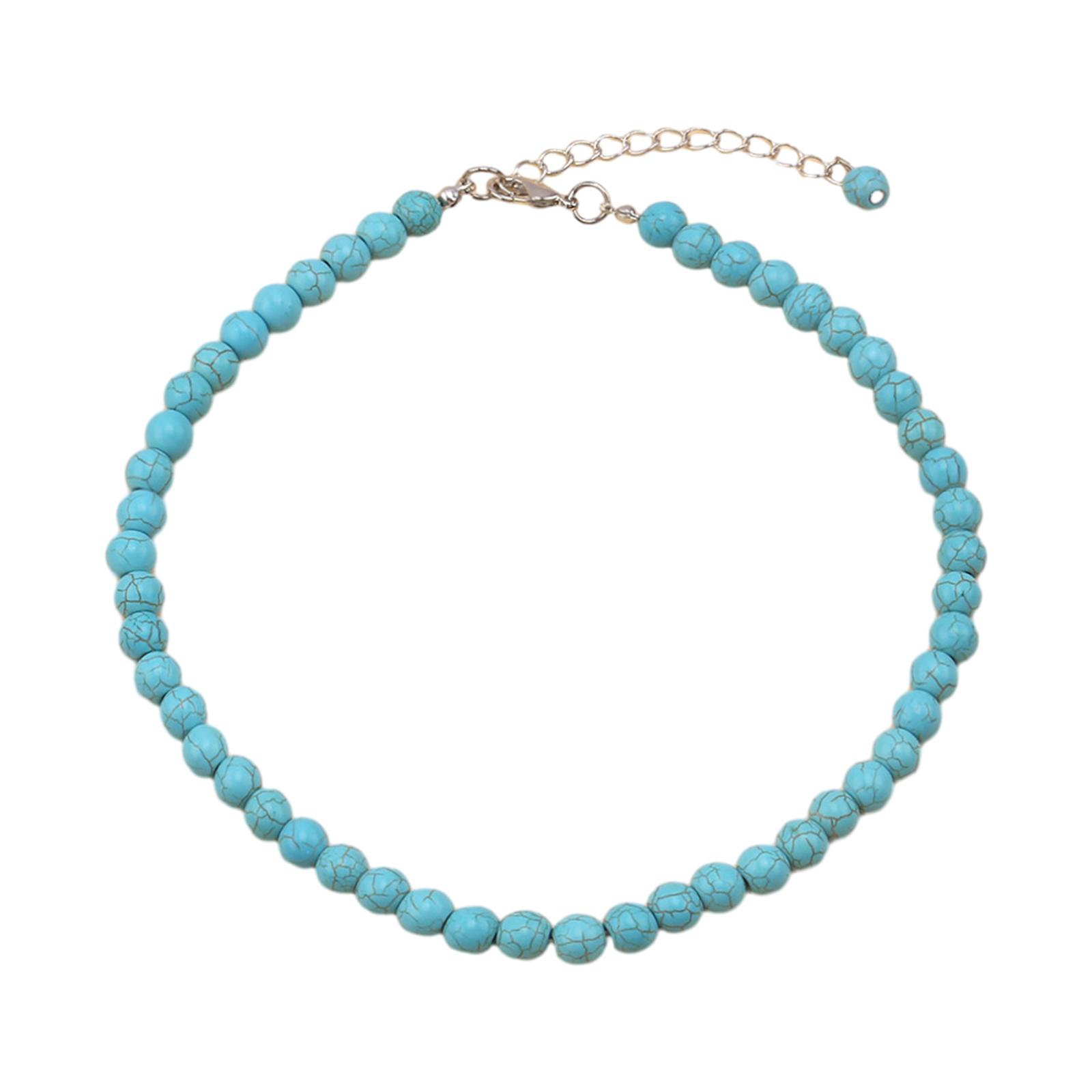 

Chic Clavicle Chain Collar Chains with Turquoise Beads Heart Pendant Necklace for Women Girls Unique Jewelry Gift 1