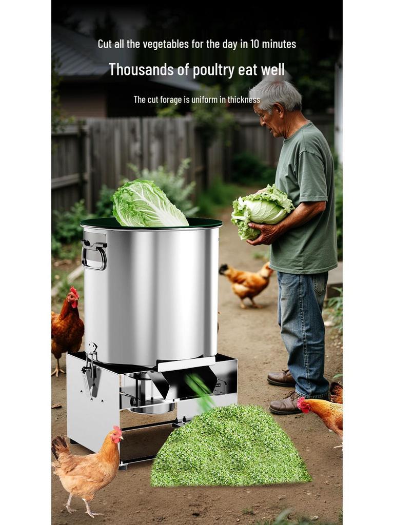 Multi-Function Stainless Steel Grass & Vegetable Chopper for Poultry and Home