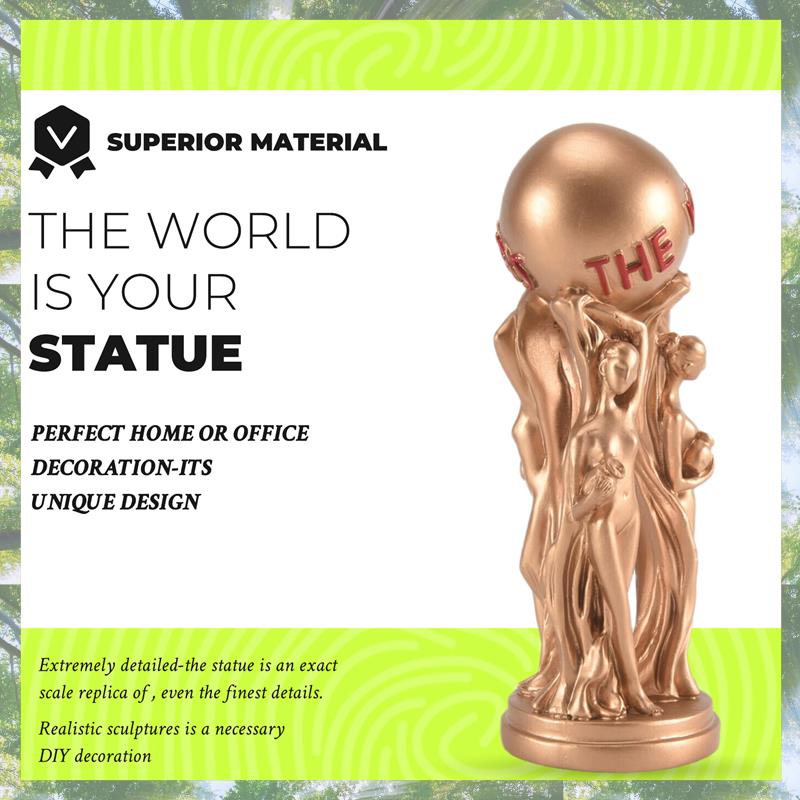 Premium-Die Welt ist deine Statue Trophäe für Büro Heimdekoration Geburtstag Abschlussfeier Harzstatue Langlebig Einfach zu bedienen