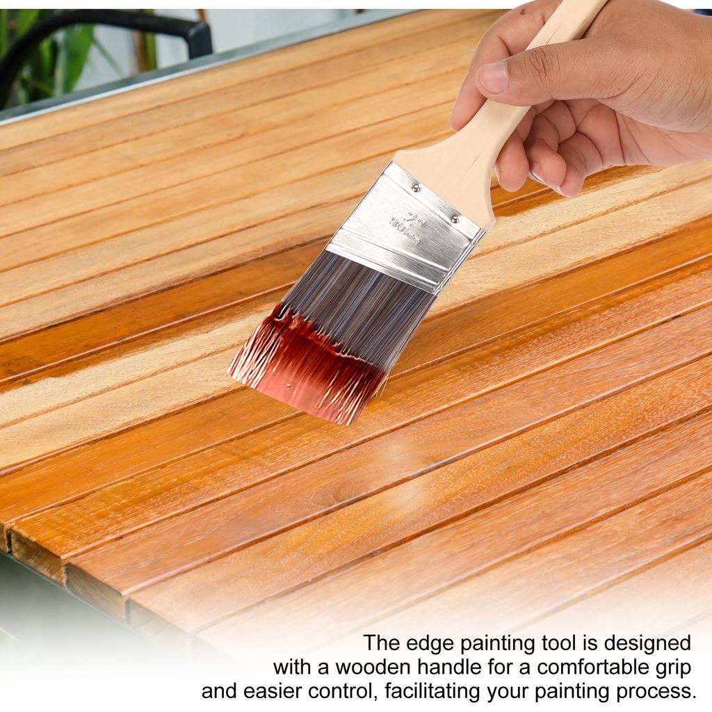 Wood Angled Sash Paint Brush Set Verstaile Wood Handle Paint Brushes Set Easy To Use Short Cut Angle Sash Tool for Painter