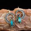 Indian Tribal Personality Dangle Drop Earrings Resin Stone Boho Ethnic Vintage Hanging   For Women Jewelry