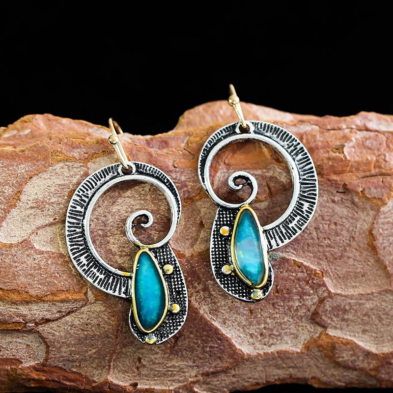 Indian Tribal Personality Dangle Drop Earrings Resin Stone Boho Ethnic Vintage Hanging For Women Jewelry