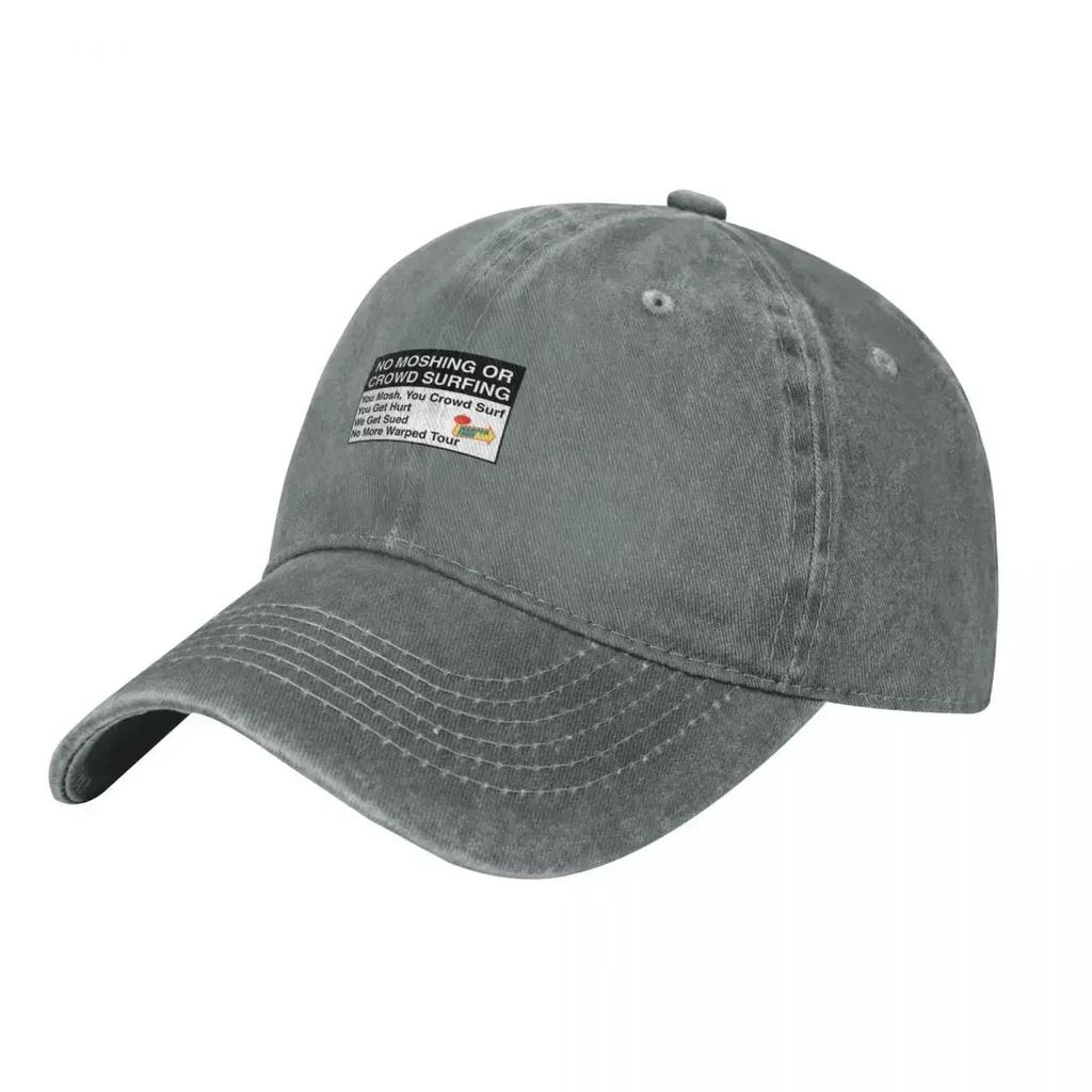 Warped Tour No Moshing Sign Sticker Baseball Cap Fishing cap Uv Protection Solar Hat Hat Unisex For The Sun Unisexs Luxury Womens
