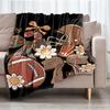 American Football Theme Printed Blanket - Perfect for Couch, Bed, Travel & Outdoor Use | Machine Washable, Cozy & Durable.