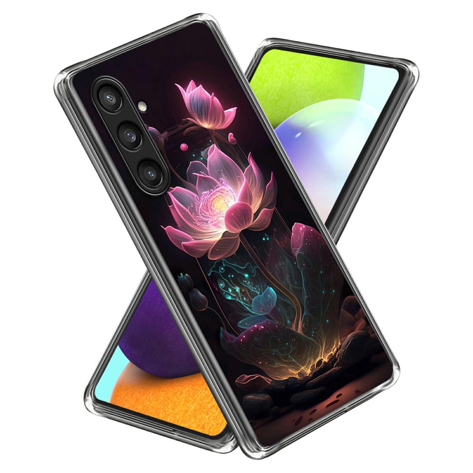 

For Samsung Galaxy A16 4G/5G Case Pattern Printing TPU Phone Back Cover Fluorescent Lotus