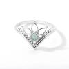 Lotus Flower Rings for Women Gold Color Stainless Steel Opal Natural Stone Ring Vintage Boho Wedding Engagement Jewelry Gift
