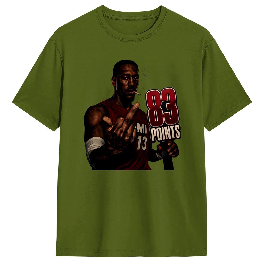 Bam Adebayo 83 Punkte T-Shirt Unisex Neuheit 100% Baumwolle T-Shirt Rundhals Kurzarm T-Shirts Große Größen Kleidung