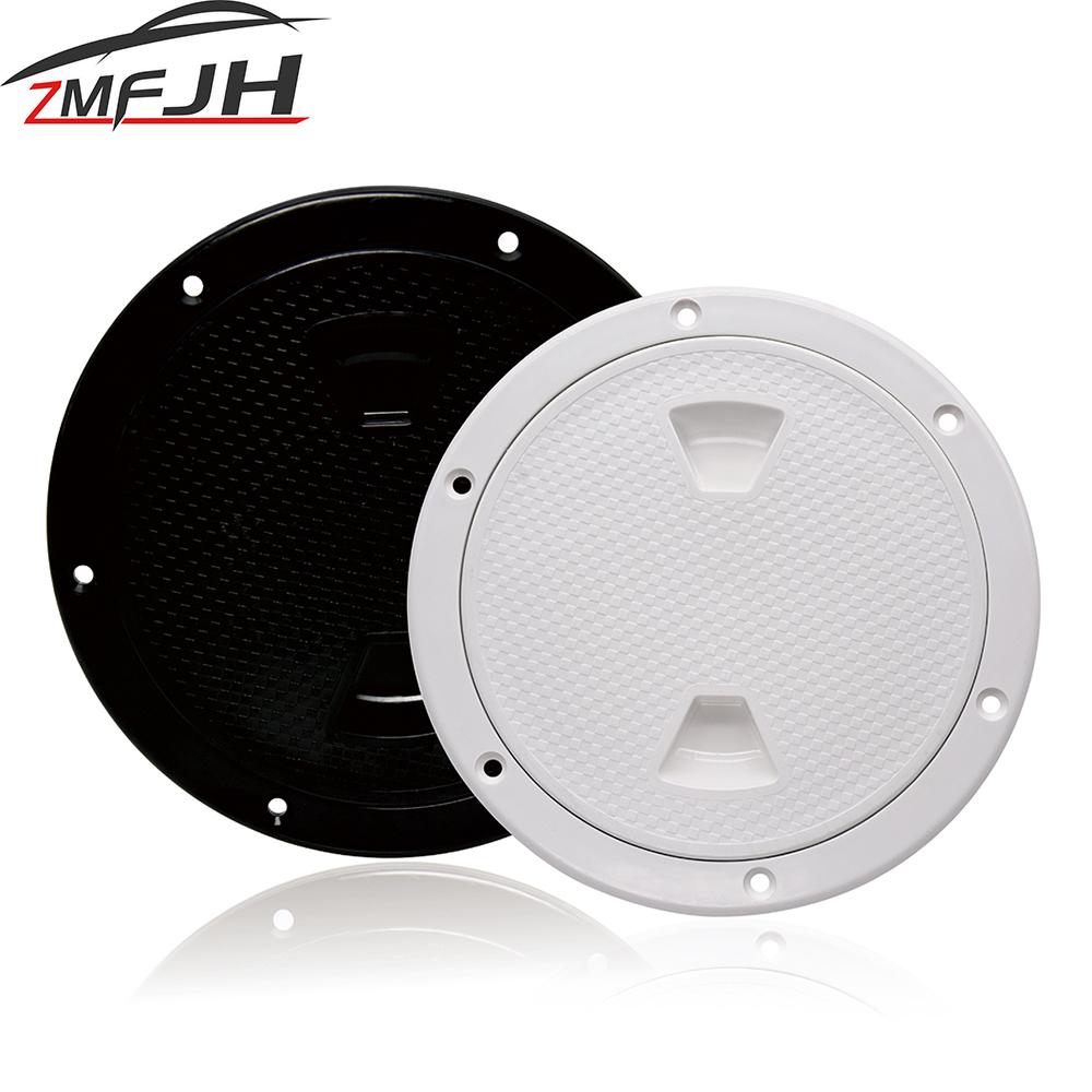4/6/8 Inch ABS Round Hatch Deck Cover Hatch Cover For Marine Boat RV Yacht Non Slip Screw Out Deck Inspection Plate Black White