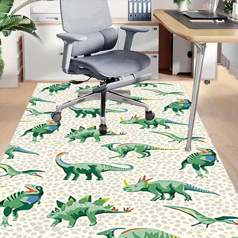 1PC Dinosaur Pattern Non-Slip Floor Carpet Compatible for Office&Living Room&Bedroom&Dining Room - Flat - Weave Machine-S0344