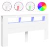 VidaXL Tête de Lit à LED, Panneau de Lit avec Rangement, Accessoire de Cadre de Lit, Meuble de Chambre à Coucher Maison, 837365