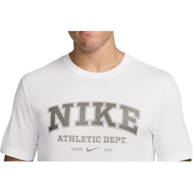 Nike Round Neck Straight Fit Printed Short Sleeve T-Shirt Men Tops White HJ3606-100