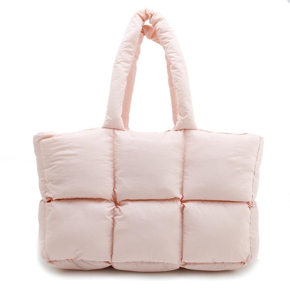 Puffy Tote Bag for Women Large Quilted Puffer Cloud Handbags Lightweight Soft Trendy Shoulder Satchel