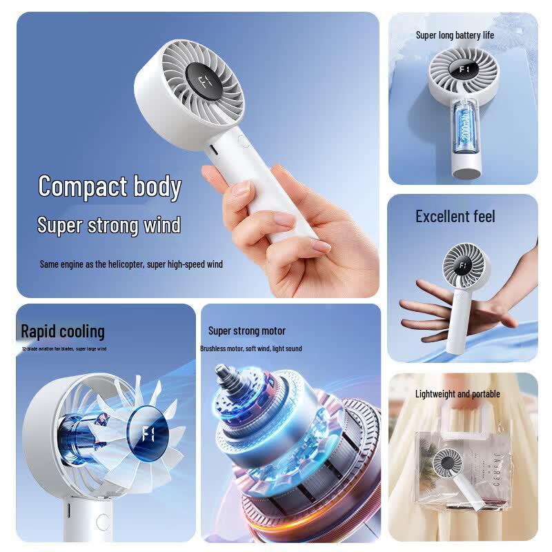 Sumie tragbarer Hand-USB-Ventilator mit Digitalanzeige