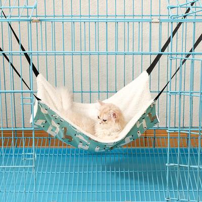 Nastavitelná fleecová kočičí houpací síťová postel pro křečky a činčily - Zesílená závěsná houpací síť do klece pro domácí mazlíčky