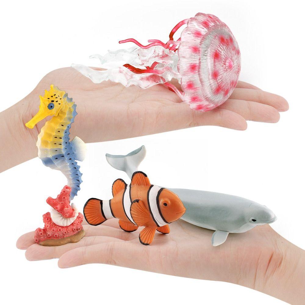 Neue PVC Ozeantiere Ornamente Mehrfarbig Dekoration Handwerk Fisch Seestern Puppe Simulierter Wal Heimdeko