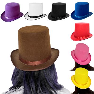 Sombrero de Copa Alto de 16 cm - Estilo Europeo y Americano Jazz, Mago, Lincoln, Caballero, Accesorio de Halloween