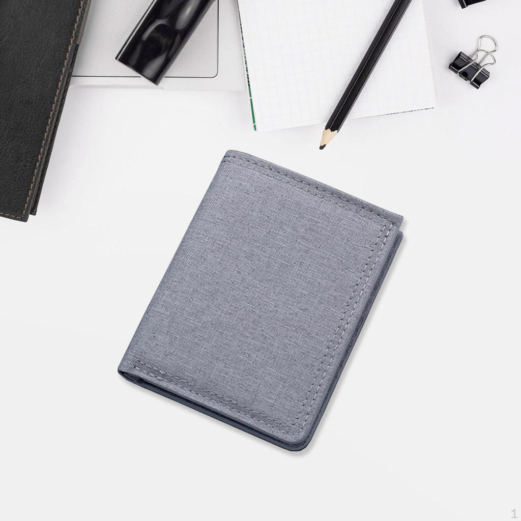 Men Canvas Wallet Short Money Bag Casual Style Clutch Case Bifold
