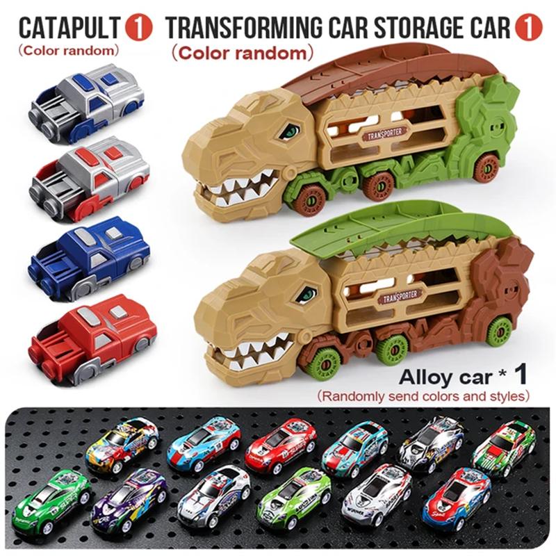 Triangle Dragon Multi layer Track Storage Car -Can Accommodate Multiple Cars, can eject Track Toy Car - Puzzle Science Dinosaur