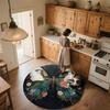 Flower Butterfly,Round Area Rug,Carpet Rug for Living Room Bedroom Sofa Playroom Decor,Non-slip Floor Mat