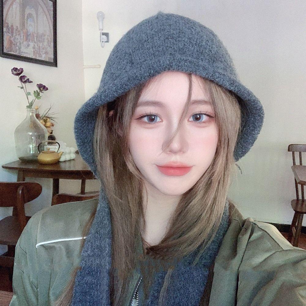 Thickened Winter Hat Cute Bomber Hat Fashion Bucket Hat  for Women