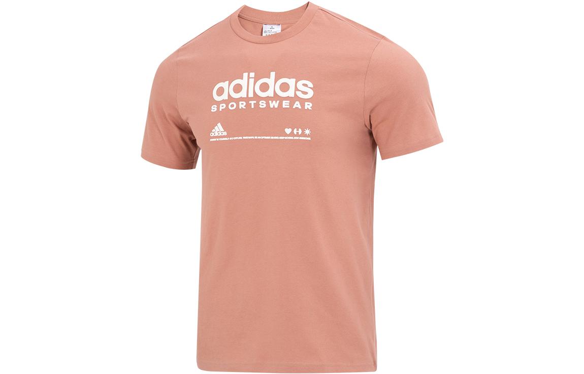 Adidas T Shirts Men s Tan Crew Neck Moderate Straight Fit H49668 M