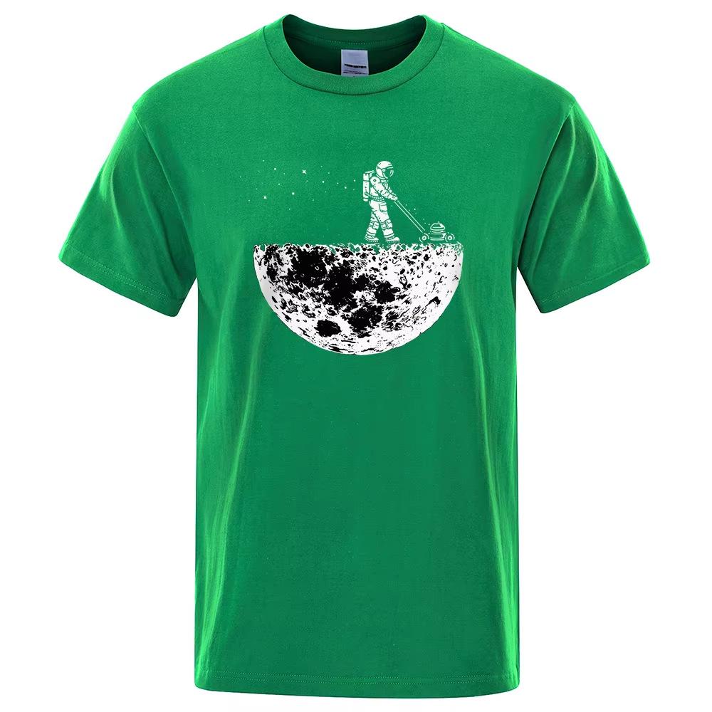 Astronauts Cherish Lunar Environment Men's Cotton T-Shirt - Soft, Trendy Short Sleeve Hip Hop Print